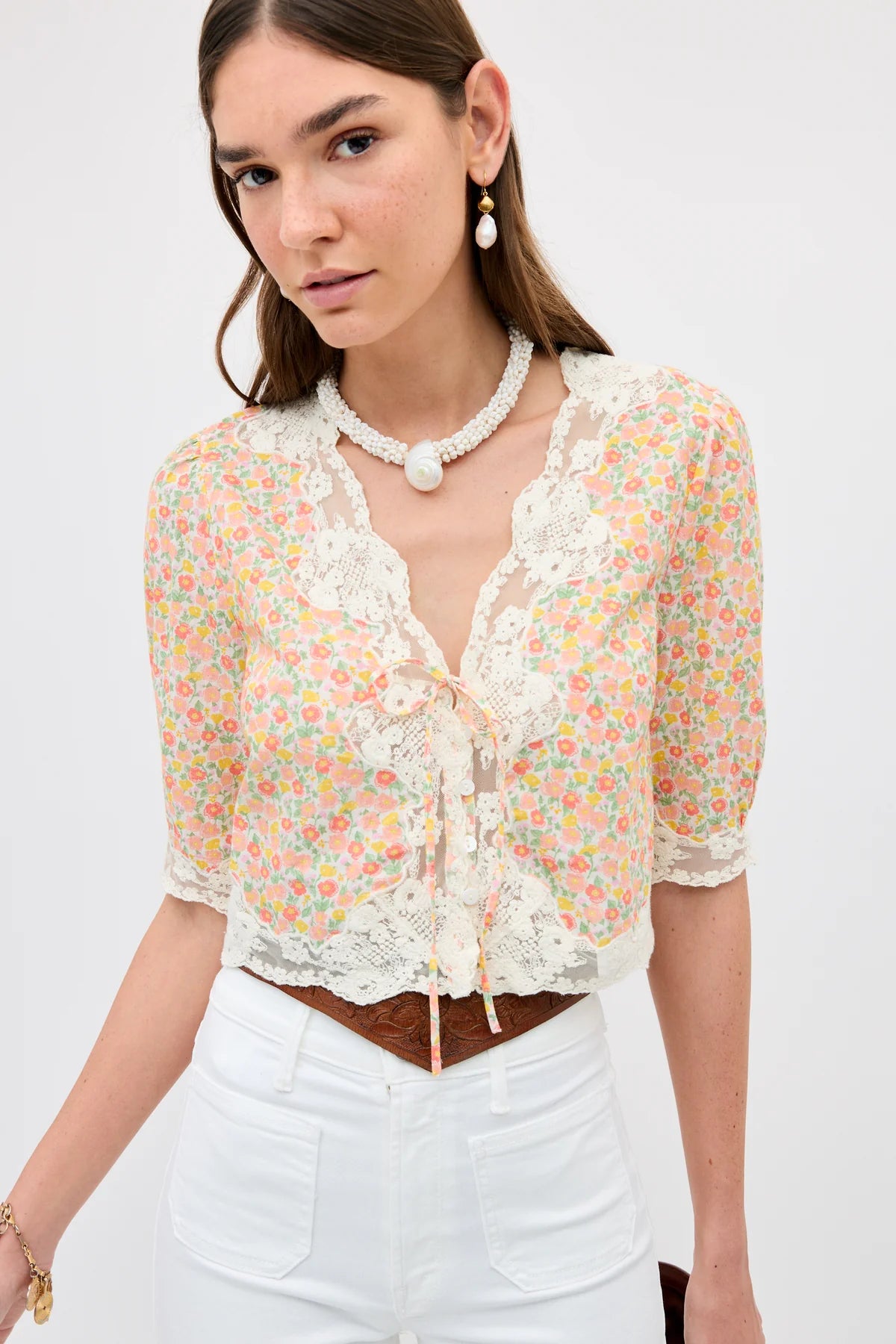 Ursula Top Katie Floral Cream Ursula Top