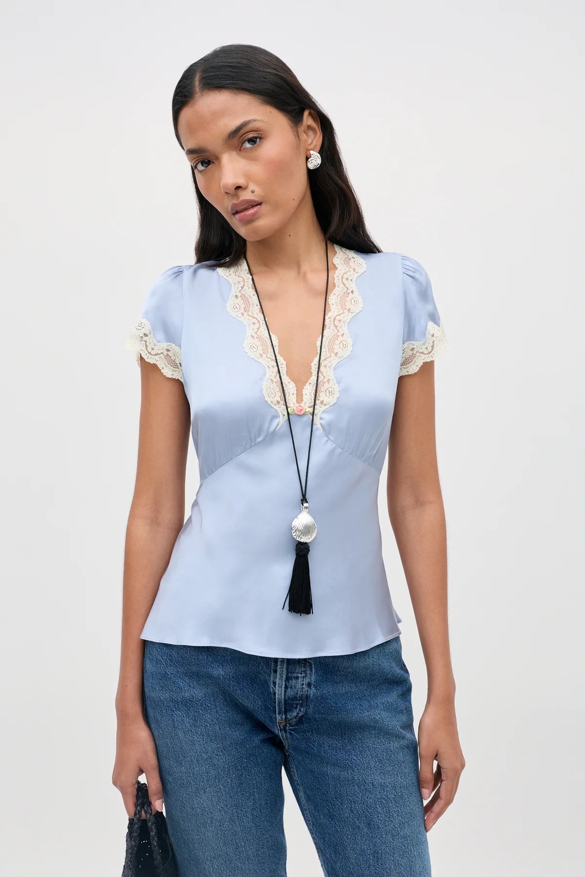 Rixo Karia Top Vintage Blue