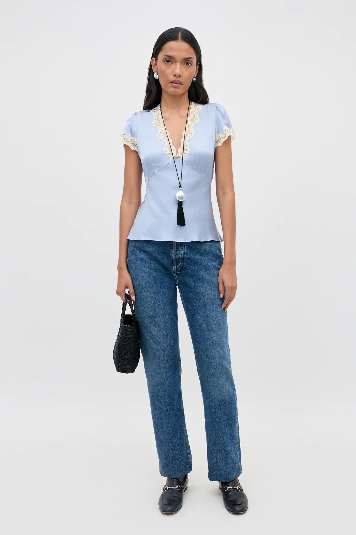 Rixo Karia Top Vintage Blue