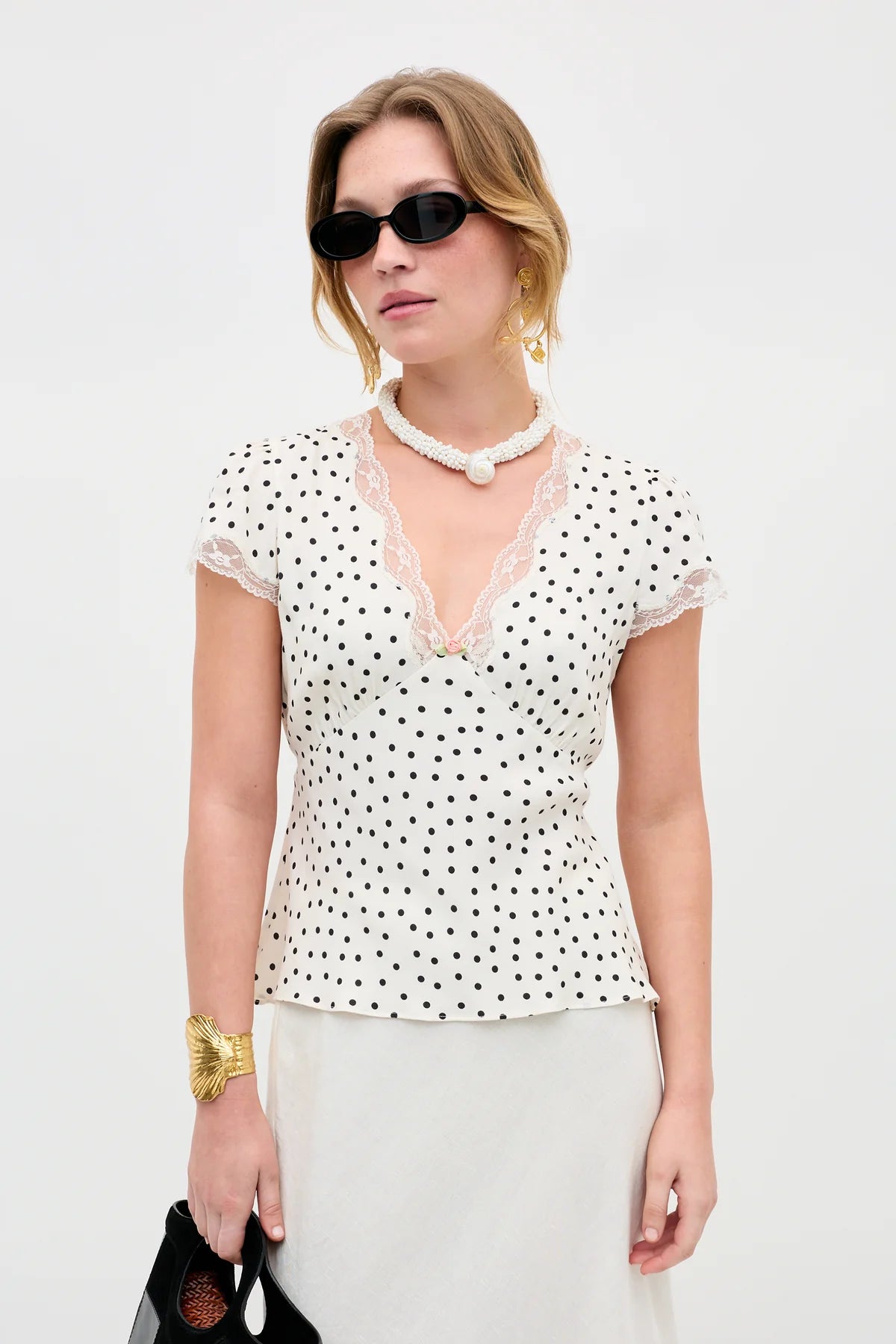Karia Top Layla Dot Ivory