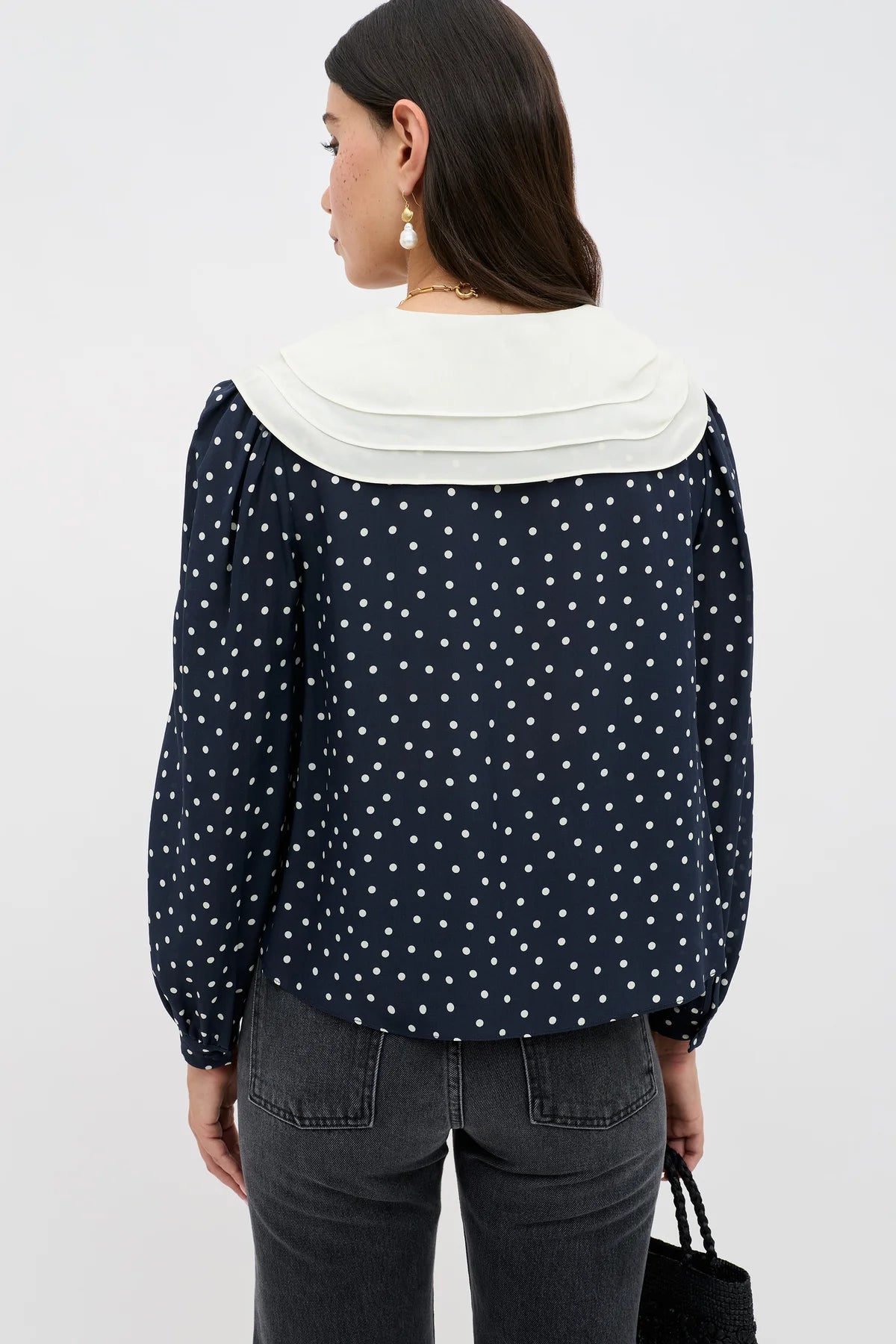 Emelin Silk Blouse Layla Dot Navy