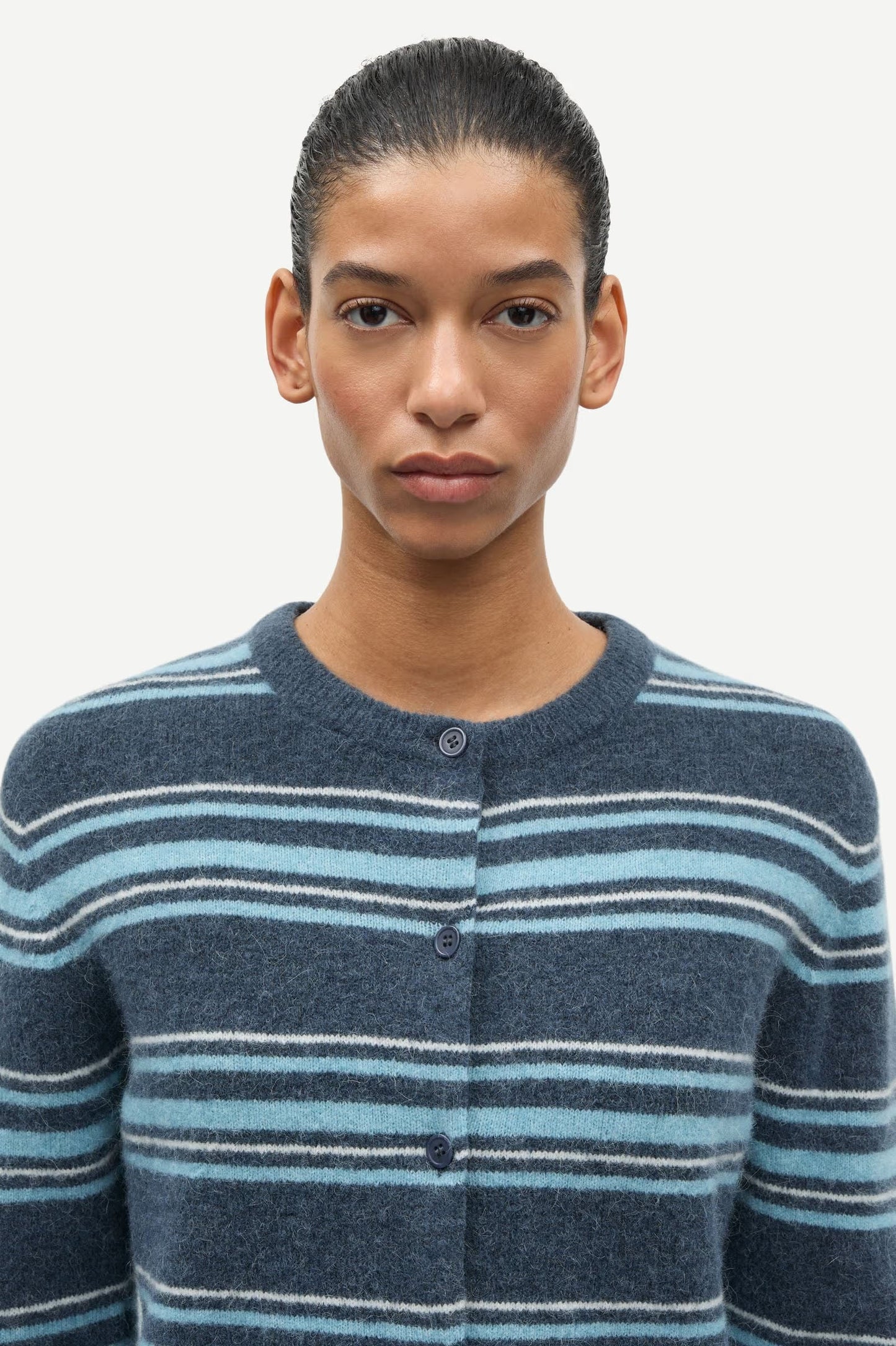 Nor Short Cardigan Ombre Blue