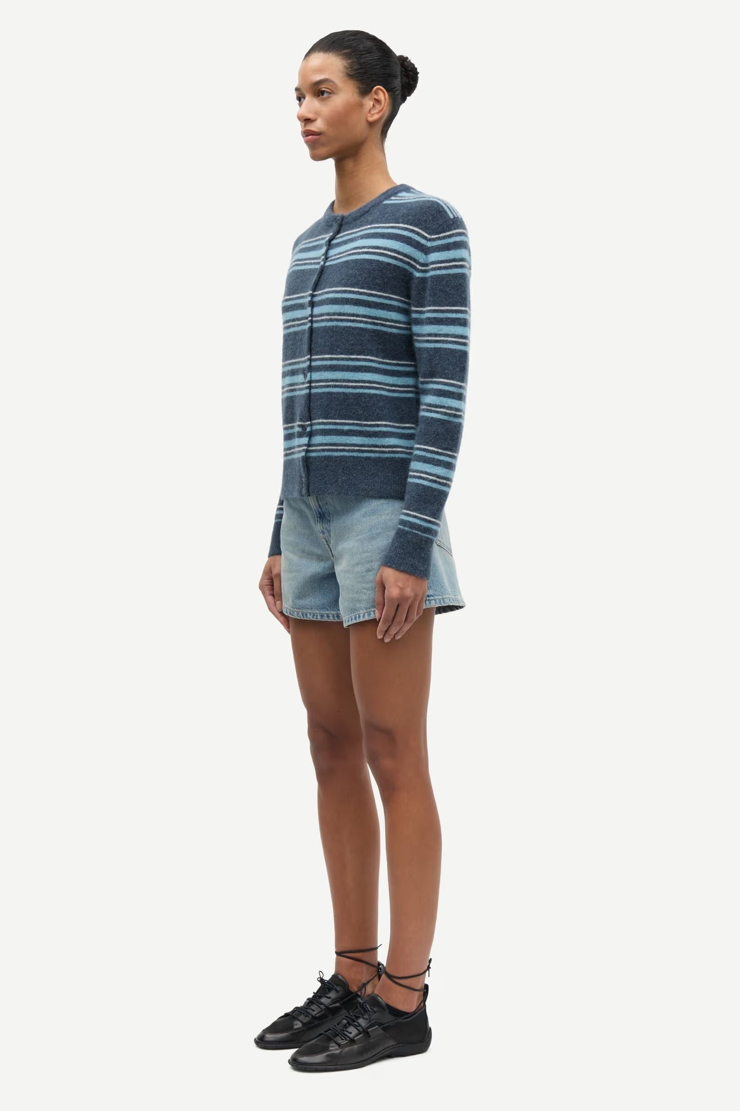 Nor Short Cardigan Ombre Blue