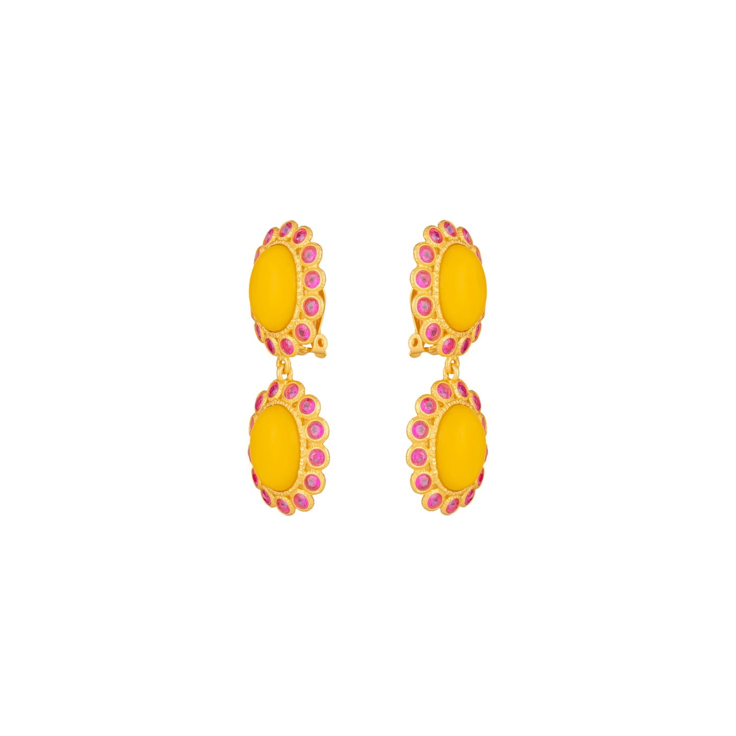 Ada Earrings Yellow and Pink Crystal