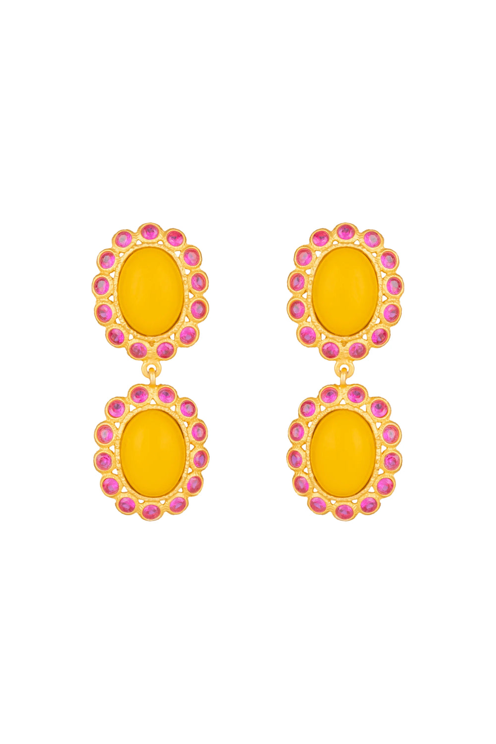 Ada Earrings Yellow and Pink Crystal