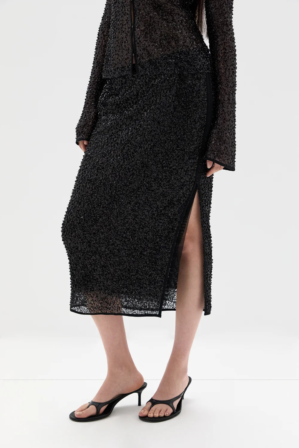 Sir Cassia Sequin Midi Skirt
