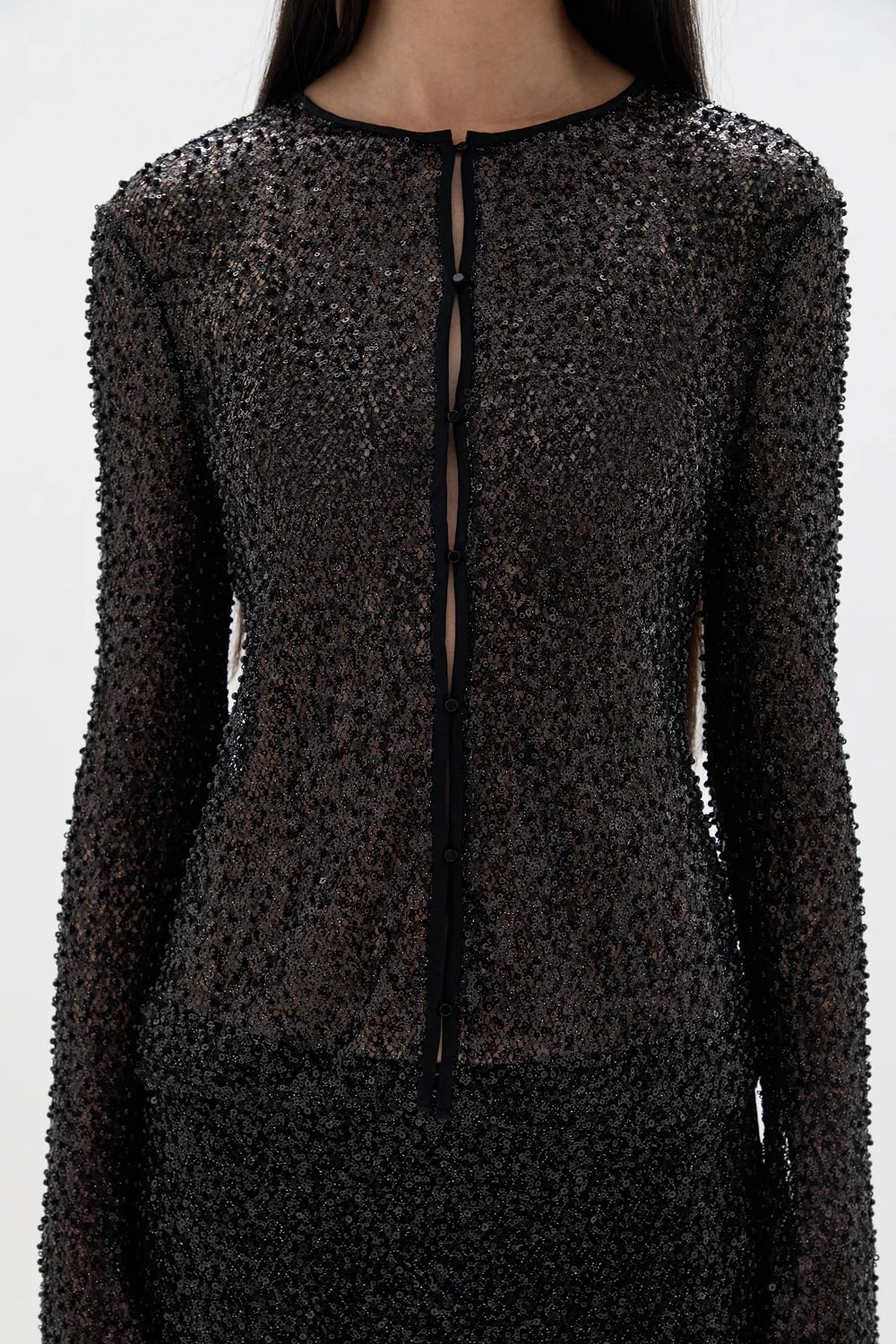 Sir Cassia Sequin Button Down Top