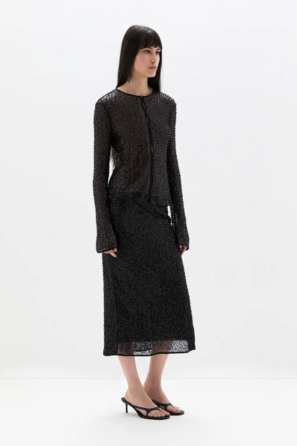 Sir Cassia Sequin Midi Skirt