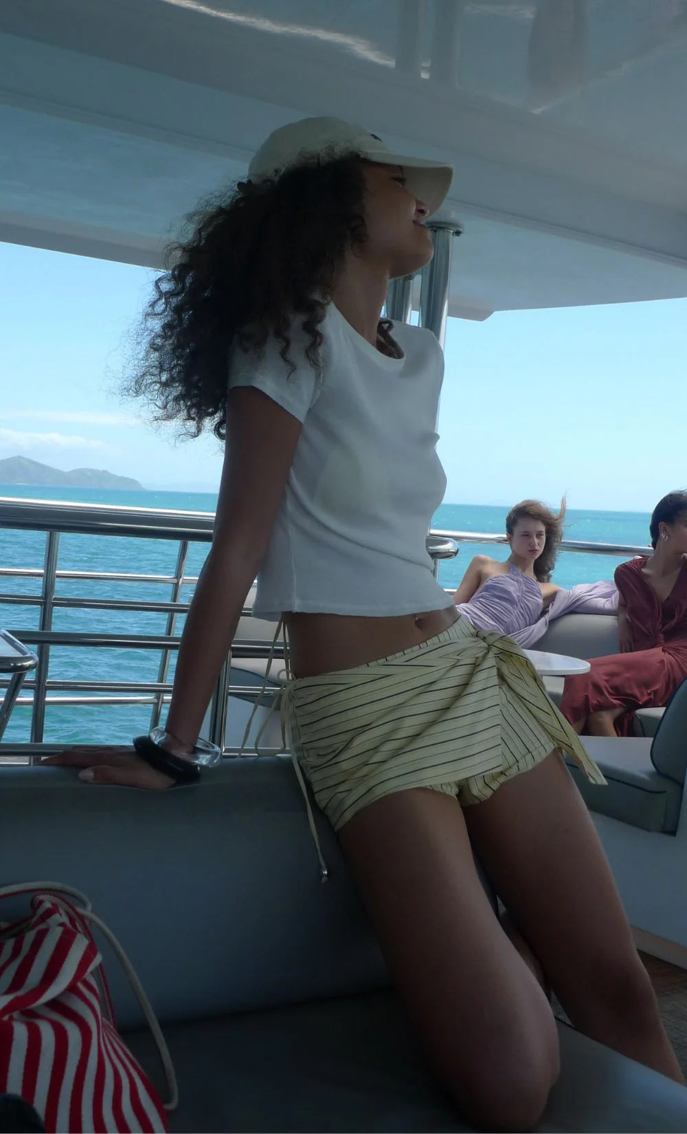 Kiana Skort Butter Chocolate Stripe