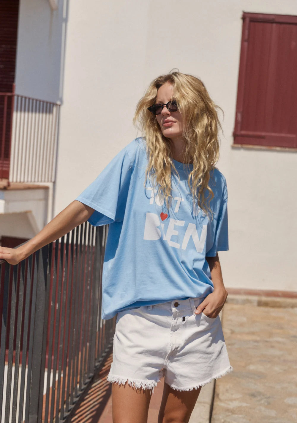Auguste Tout Va Bien Boyfriend Tee Blue