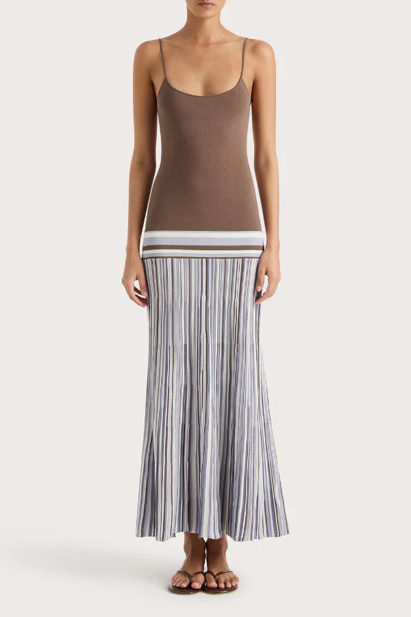 Citara Maxi Dress Pale Blue Stripe