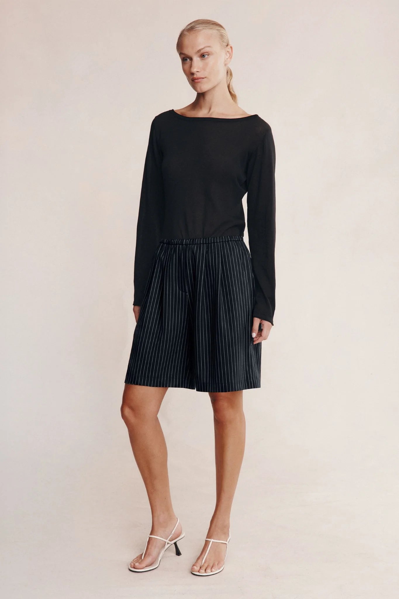 Marle Nara Short Black Pin Stripe