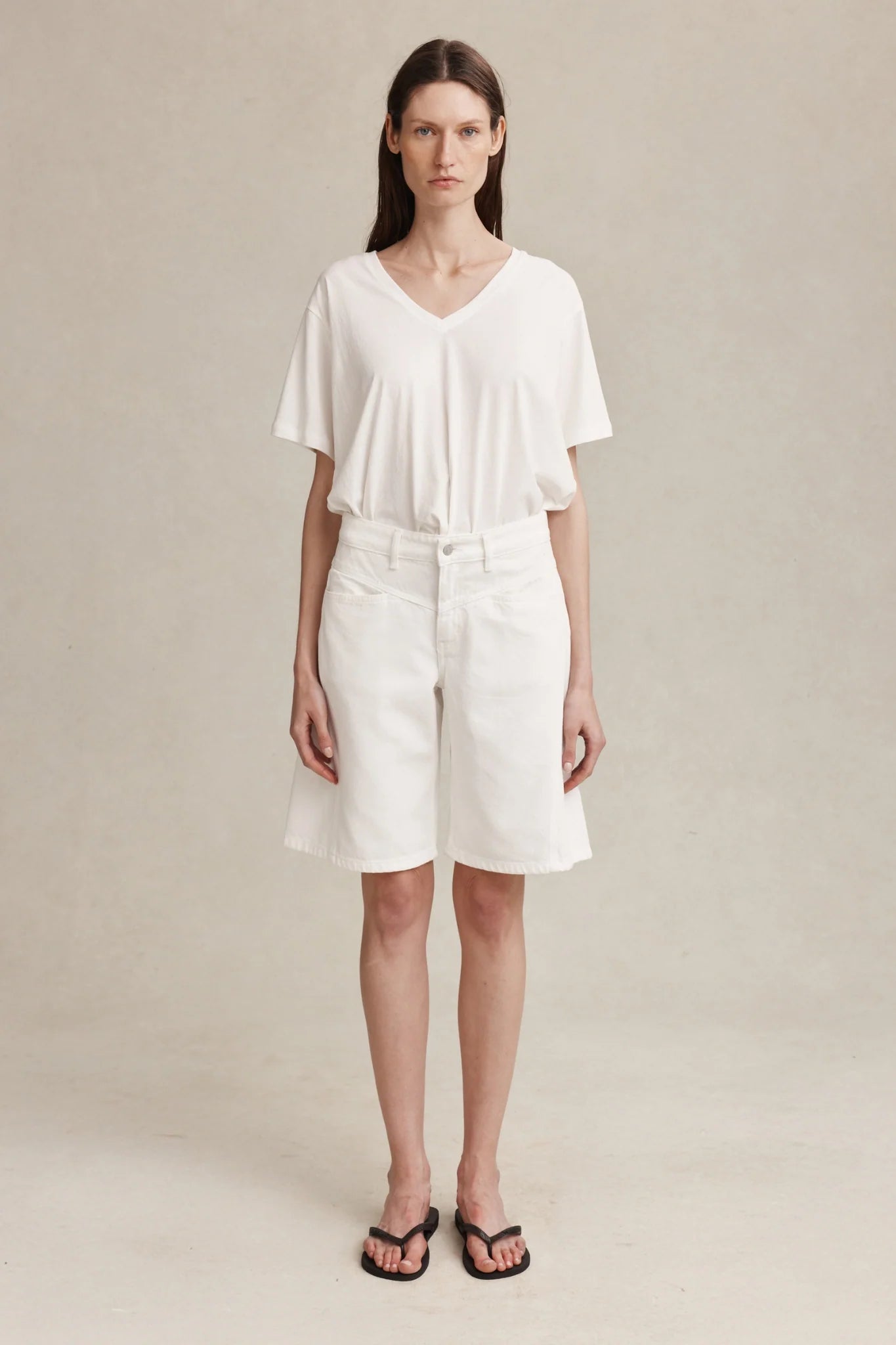 Marle Cross Stitch Short Blanc