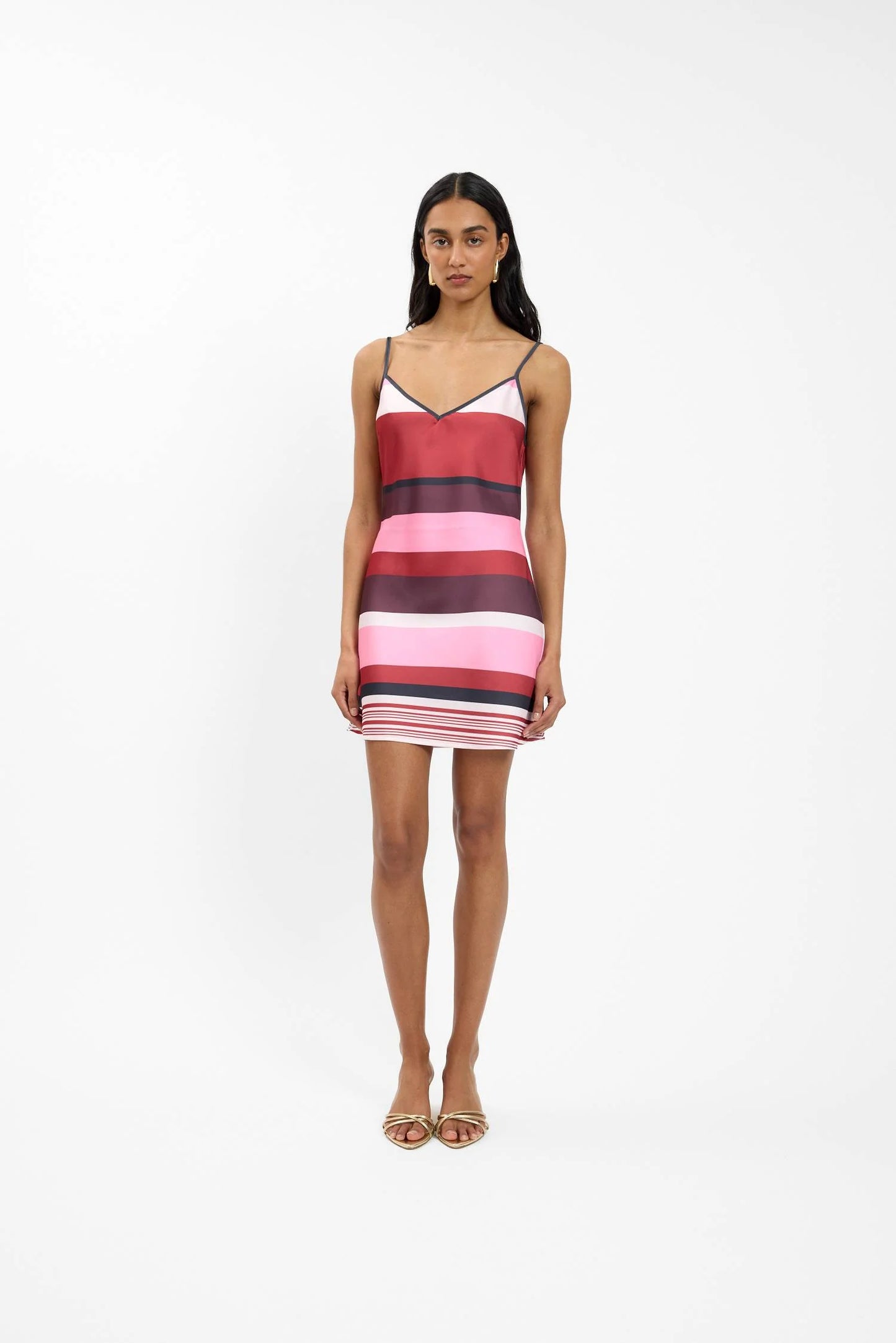 Bias Mini Dress Fuchsia Stripe