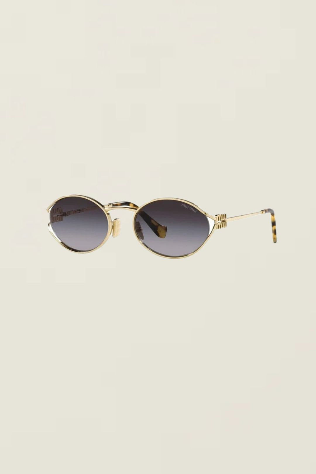 Miu Miu Oval Sunglasses Gold 0MU 52YS