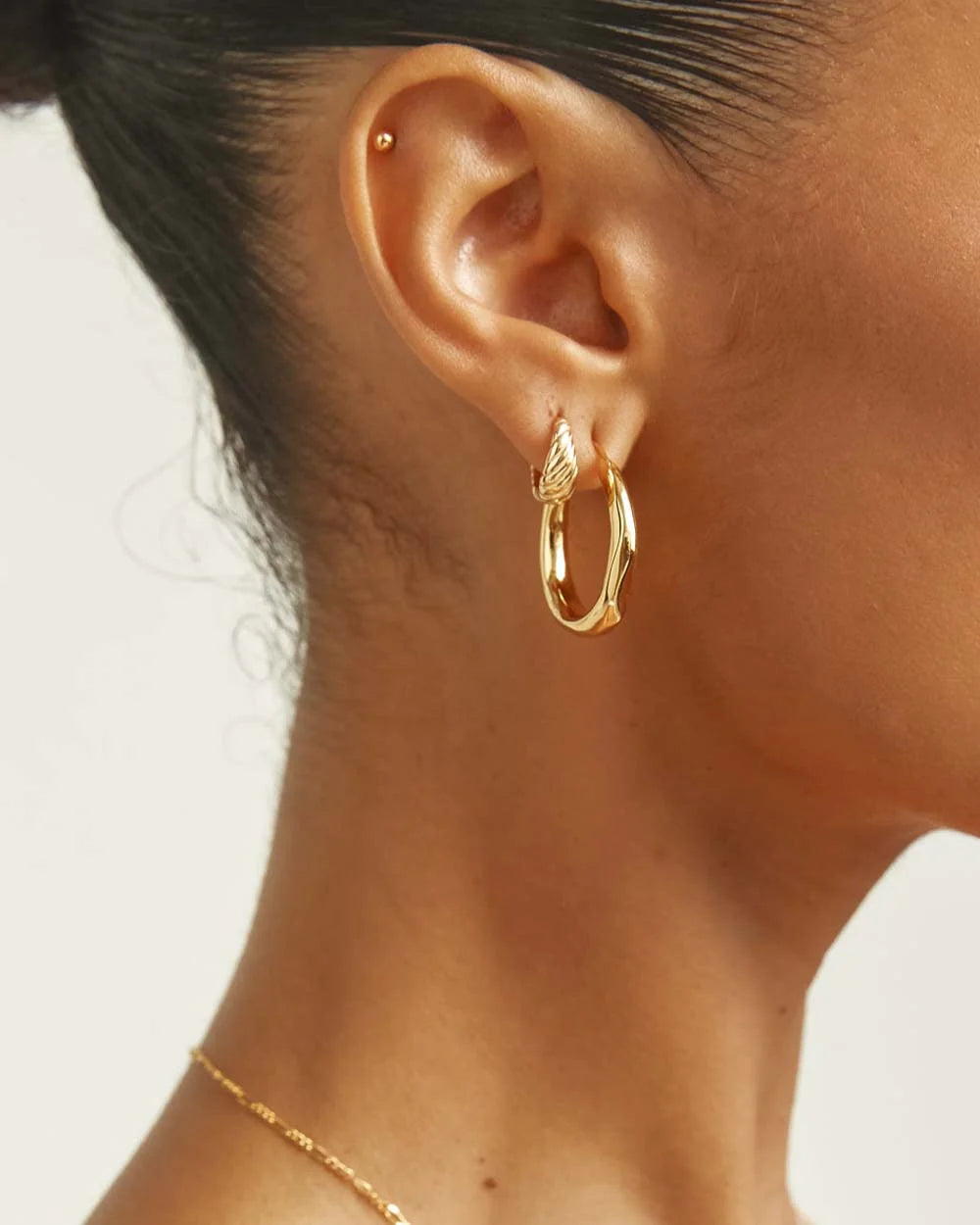 Brie Leon Organica Hoop Earrings Small Gold