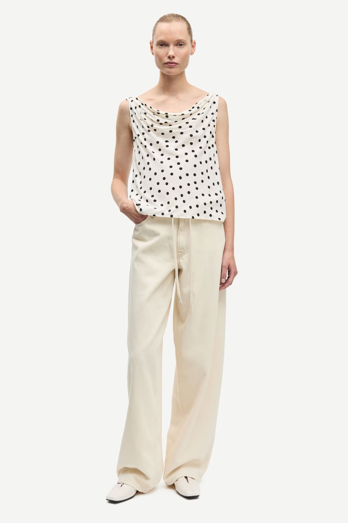 Sapoppy Top Drfiting Dots Egret