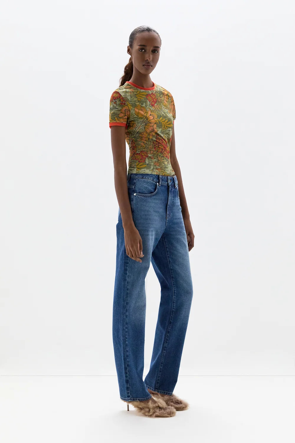 Sir Eliana Mesh Fitted Tee