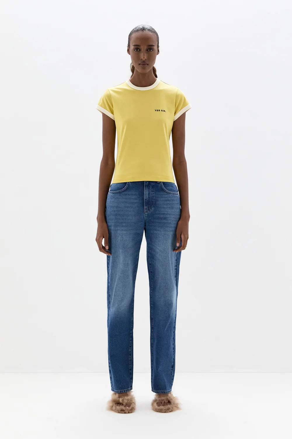 Yes Sir Fitted Tee Yellow