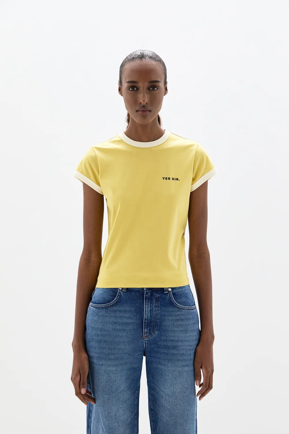 Yes Sir Fitted Tee Yellow