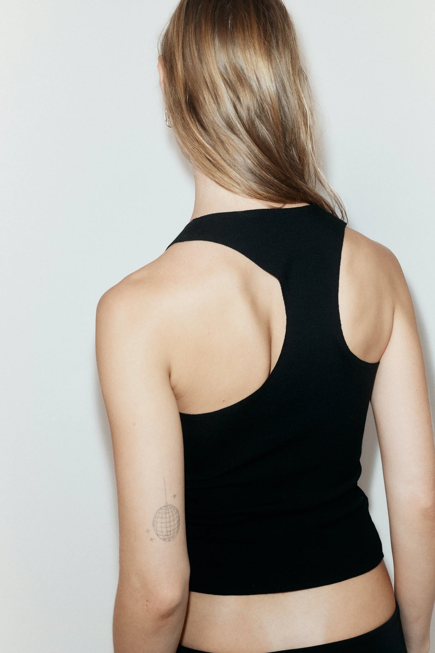 Asymmetric Racer Slip Top Black