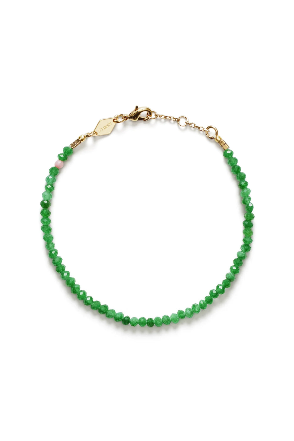 Tan Line Bracelet Green Jade