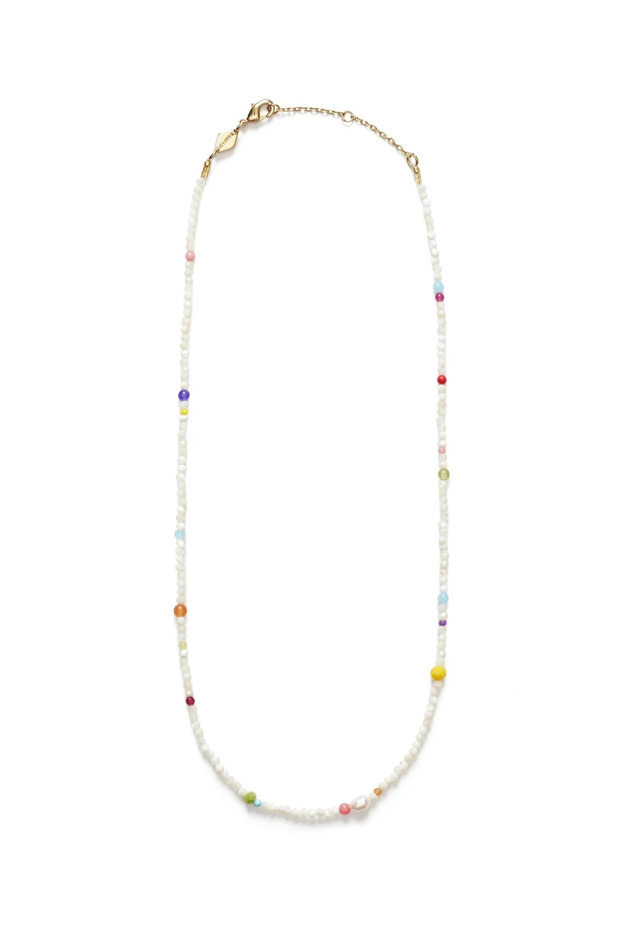 Confetti Gem Necklace White Shell