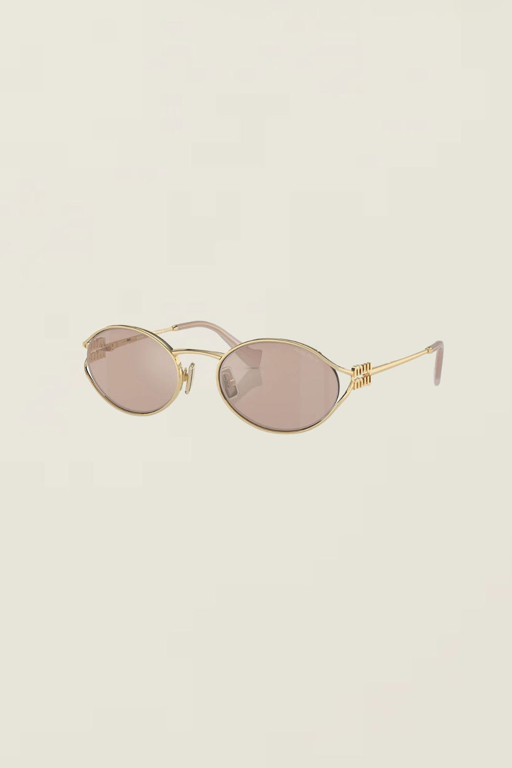 Miu Miu Oval Sunglasses Pink Silver 0MU 52YS