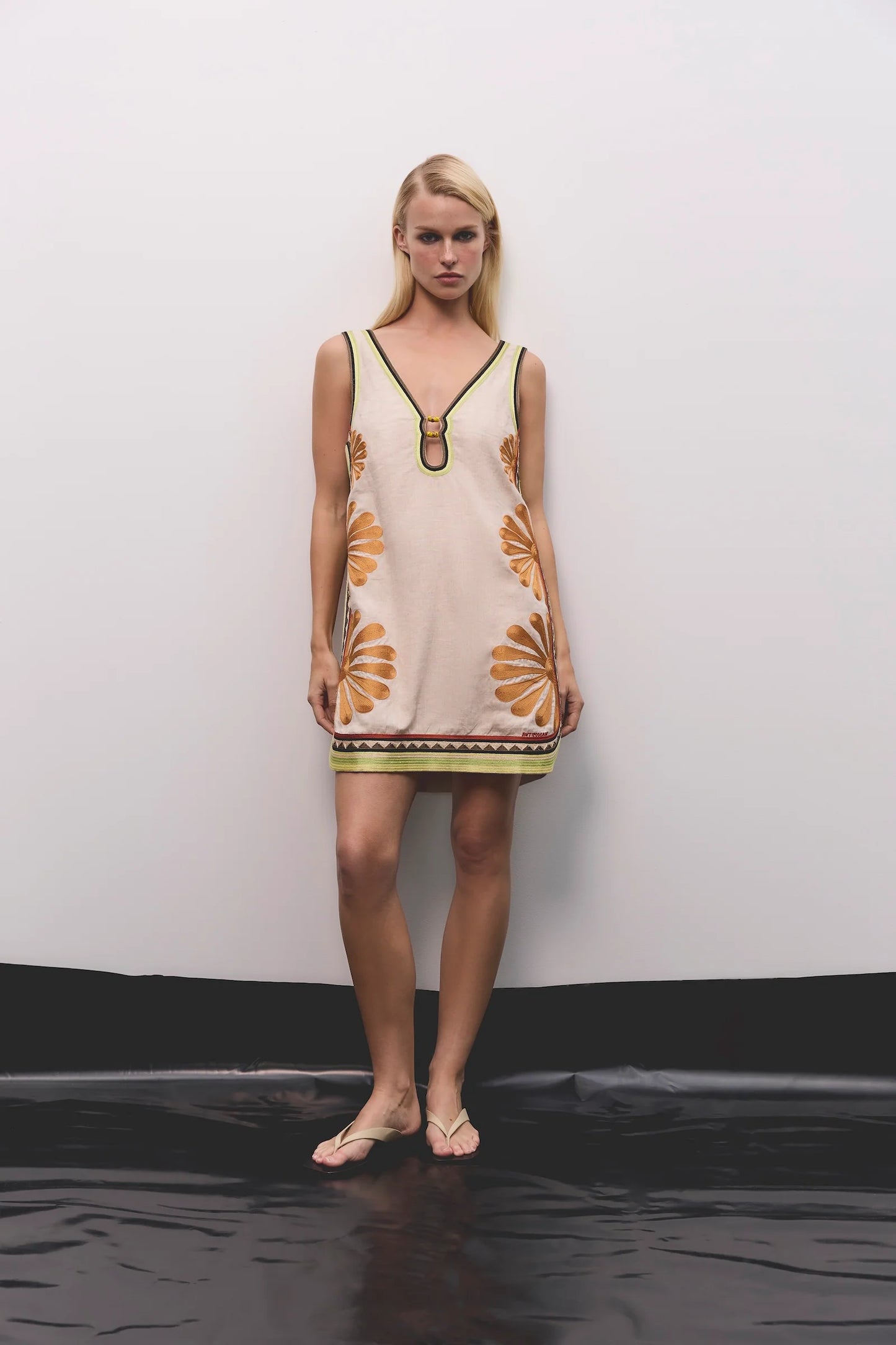 Deja Vu V Neck Mini Dress