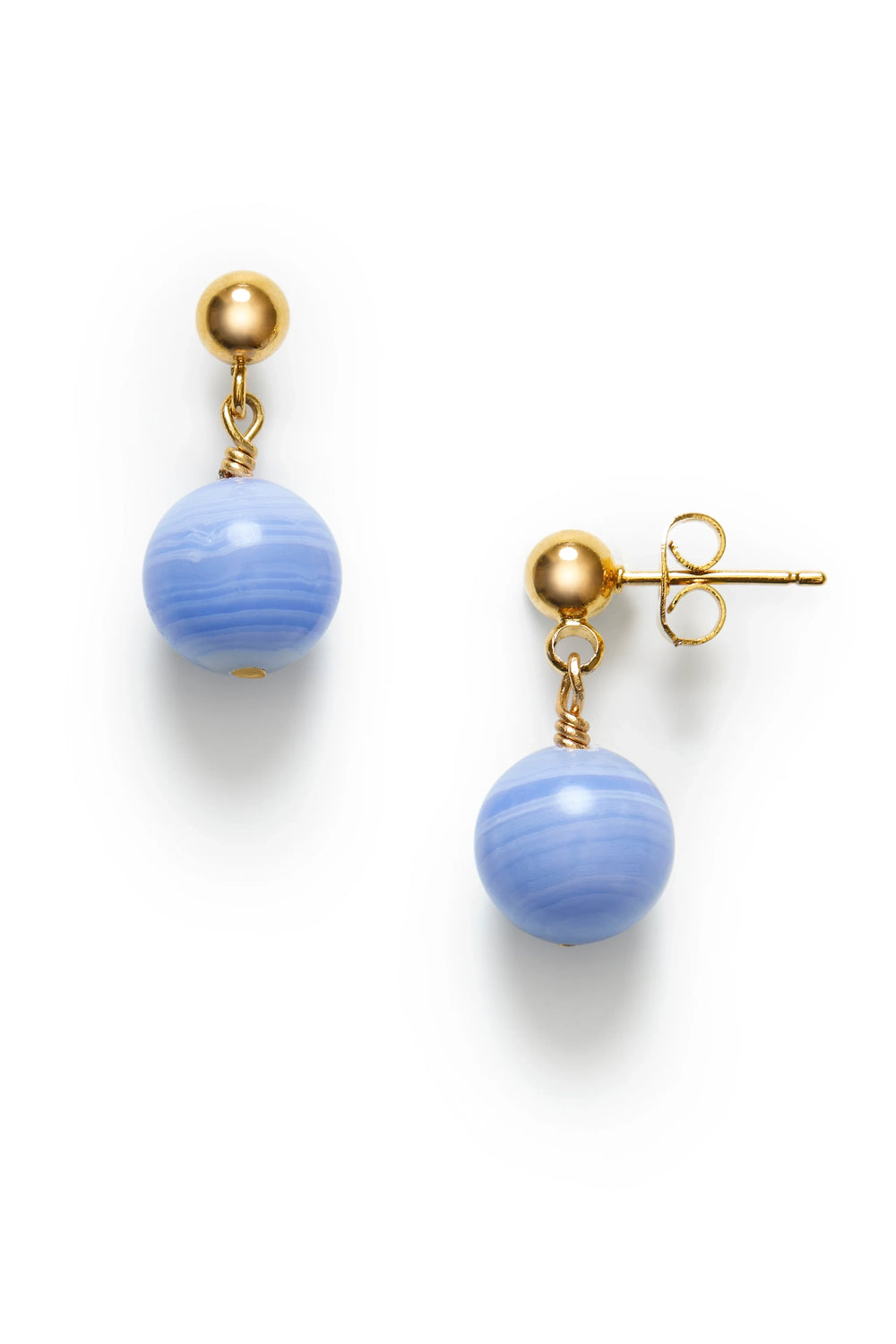 Float Earrings Blue Lace Agate