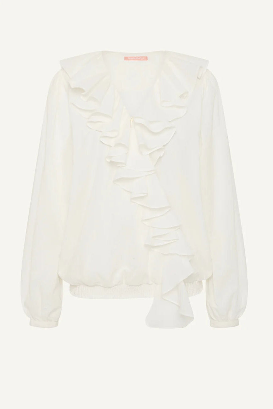 Maggie Marilyn Keep Your Edges Soft Blouse White