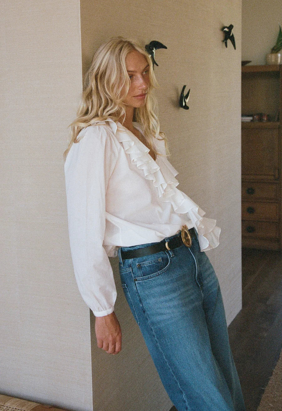 Maggie Marilyn Keep Your Edges Soft Blouse White