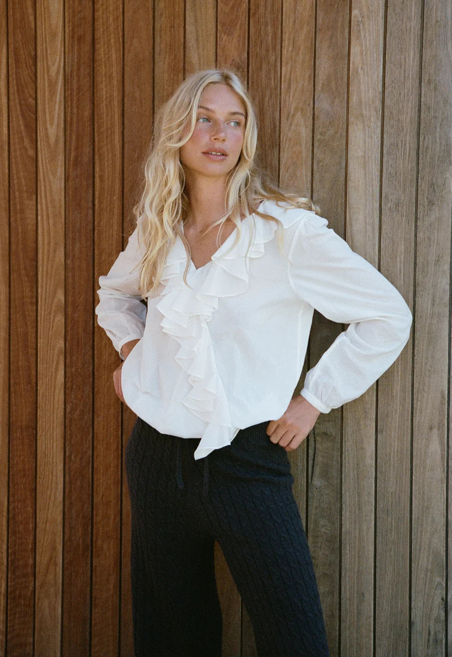 Maggie Marilyn Keep Your Edges Soft Blouse White