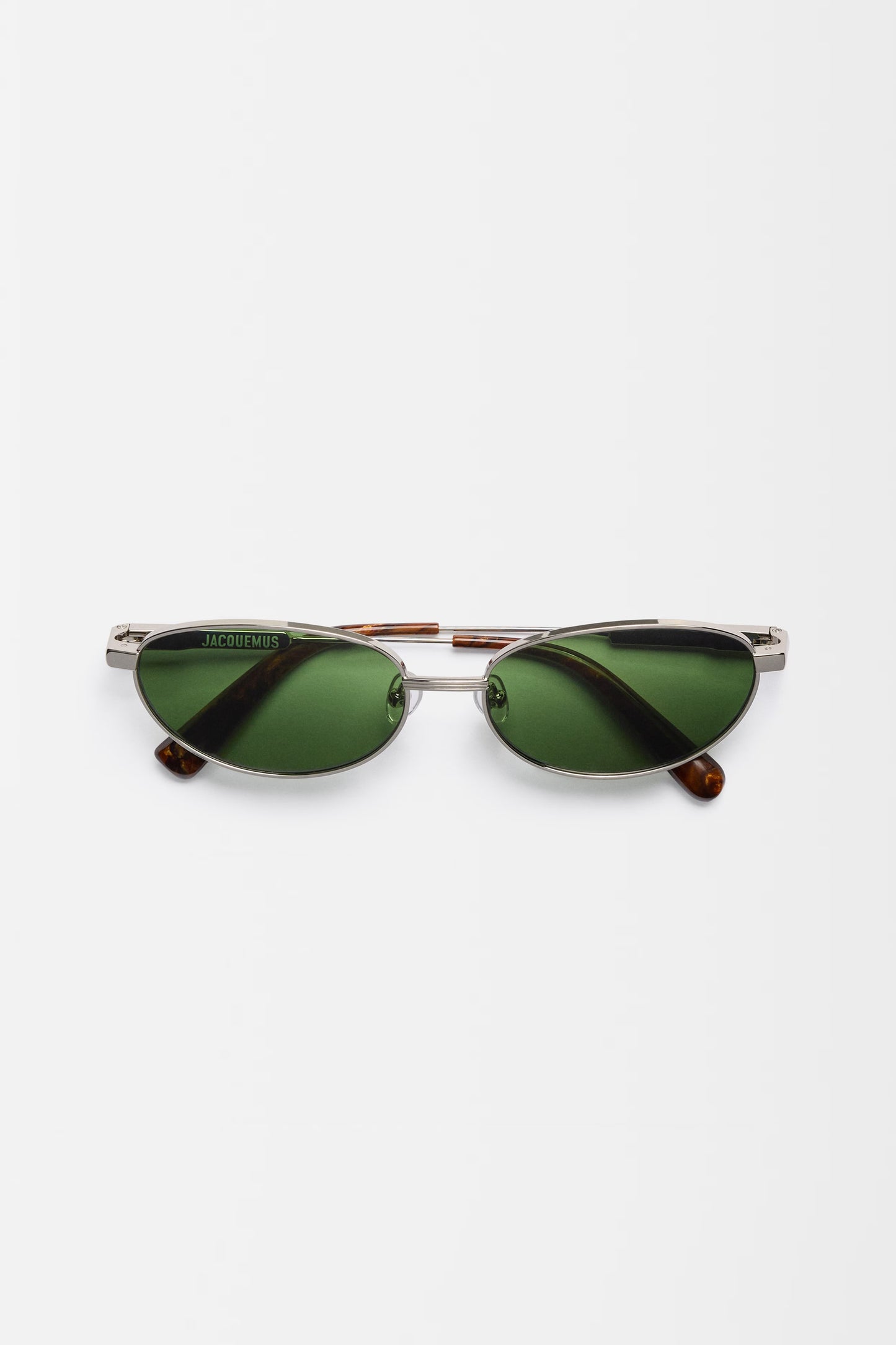 Jacquemus The Alba Sunglasses Silver Green