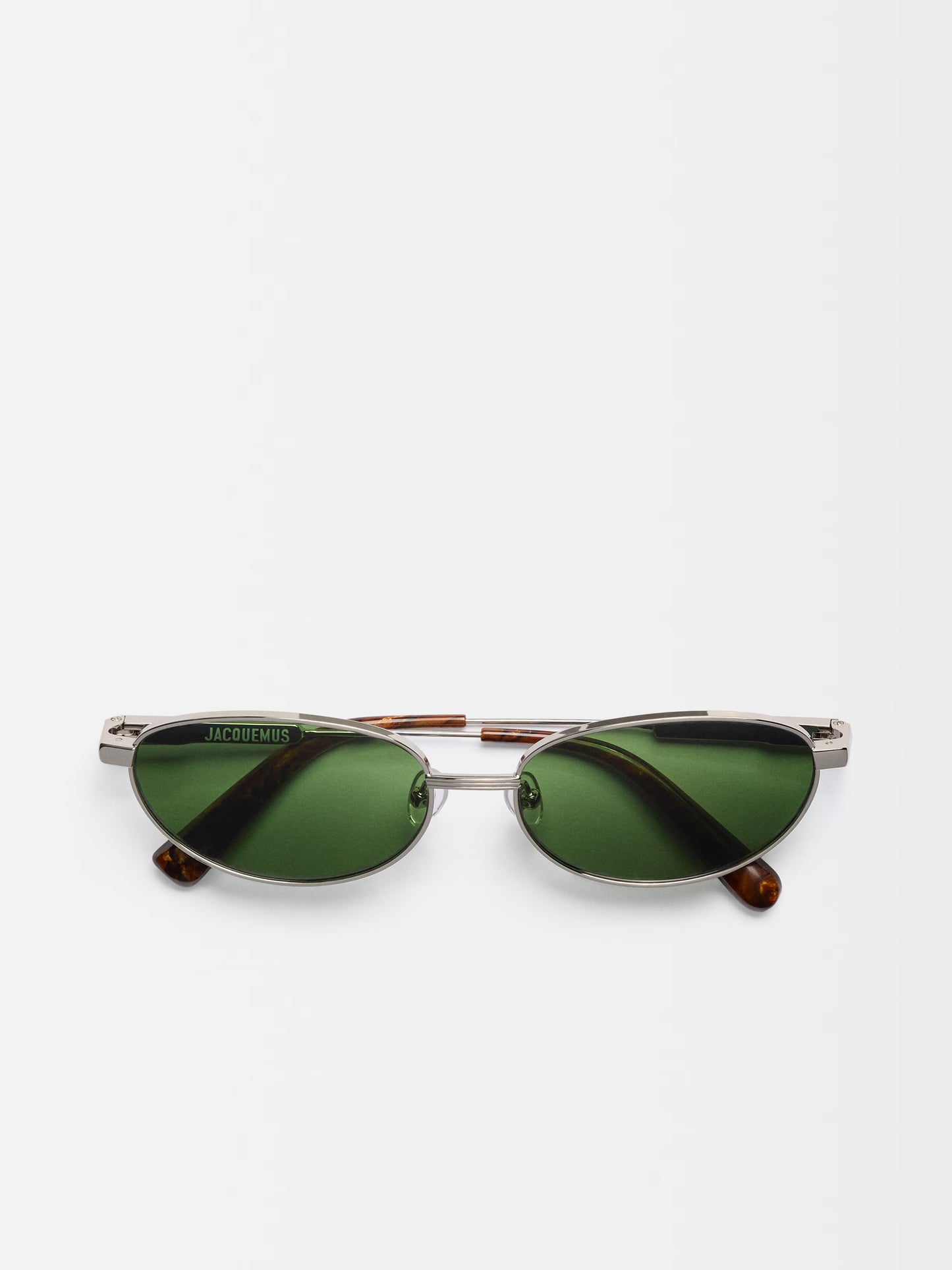 Jacquemus The Alba Sunglasses Silver Green