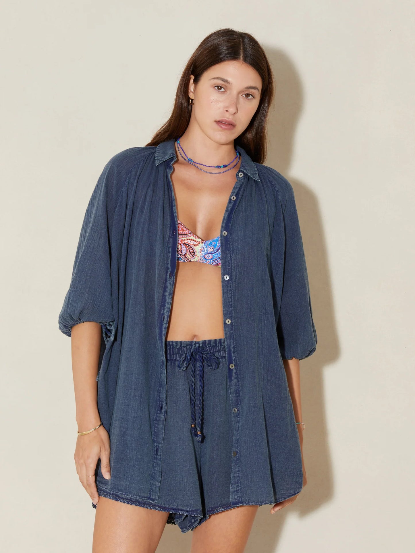 Gauze La Ponche Shirt indigo