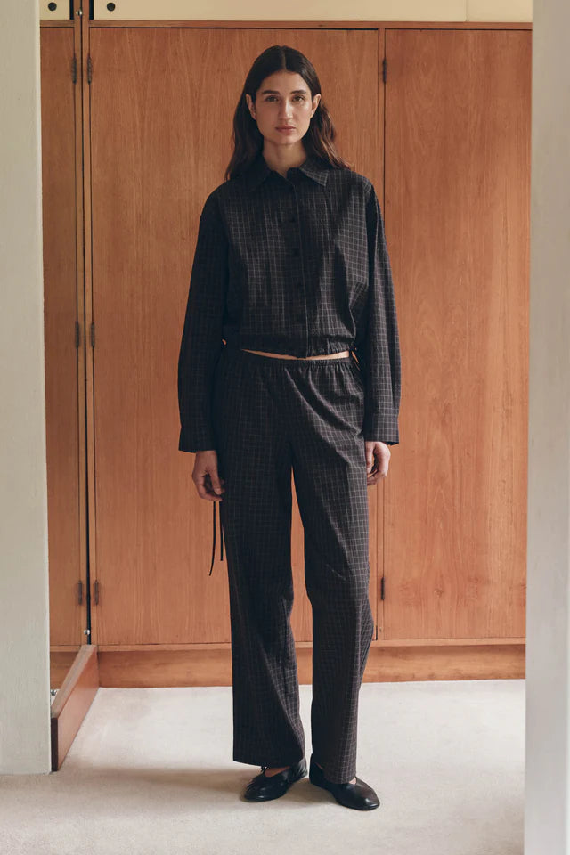 Eddie Check Pant Brown Black
