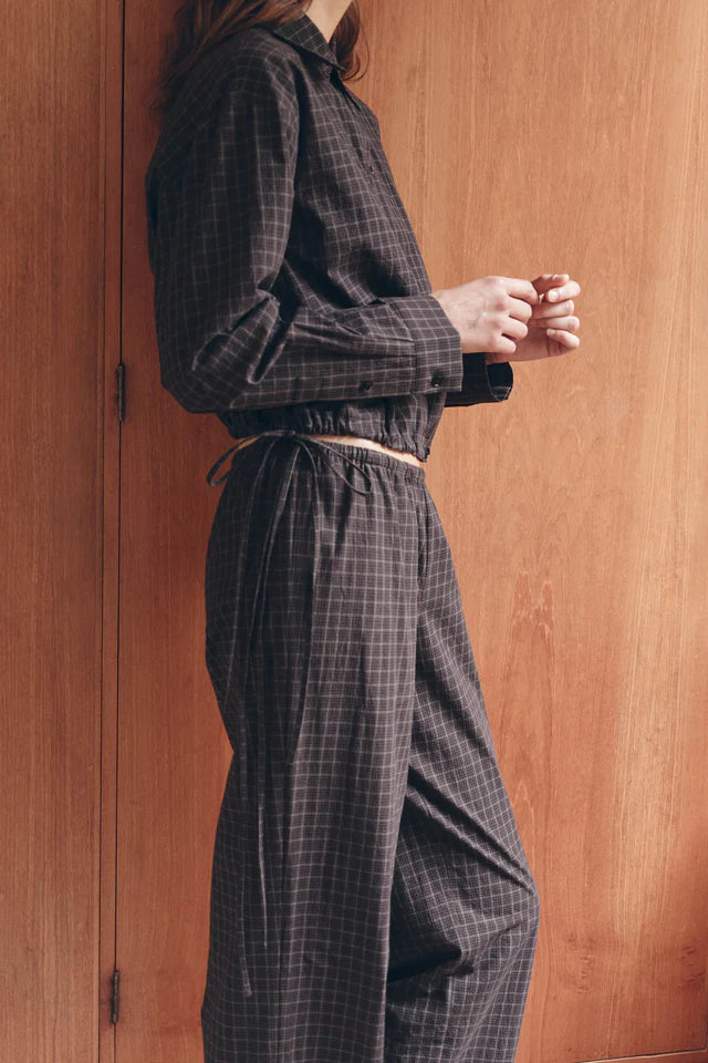 Eddie Check Pant Brown Black
