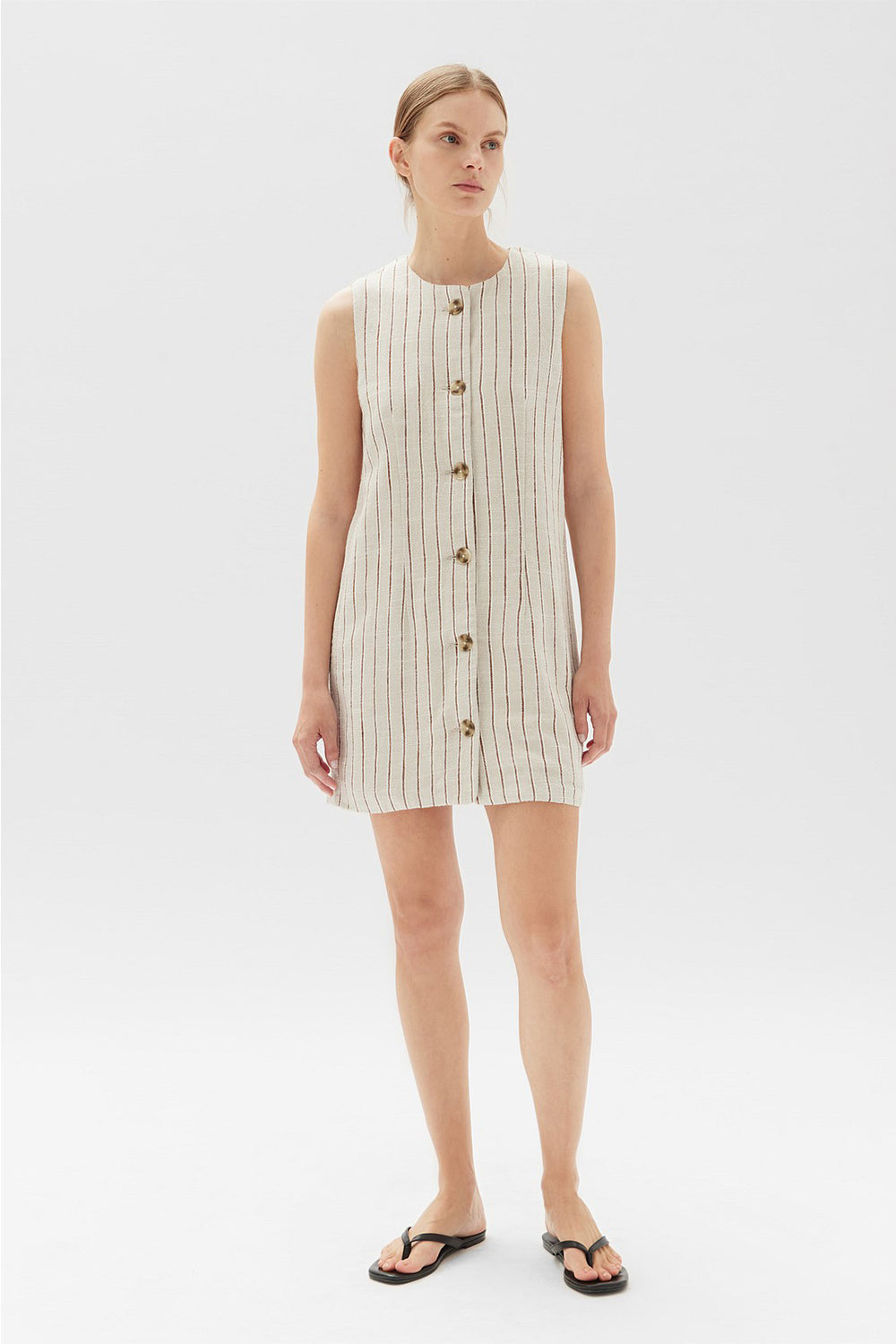 Coralie Linen Mini Dress Oat