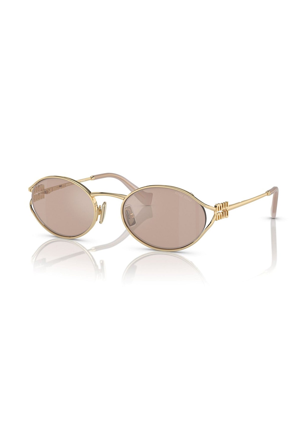 Miu Miu Oval Sunglasses Pink Silver 0MU 52YS