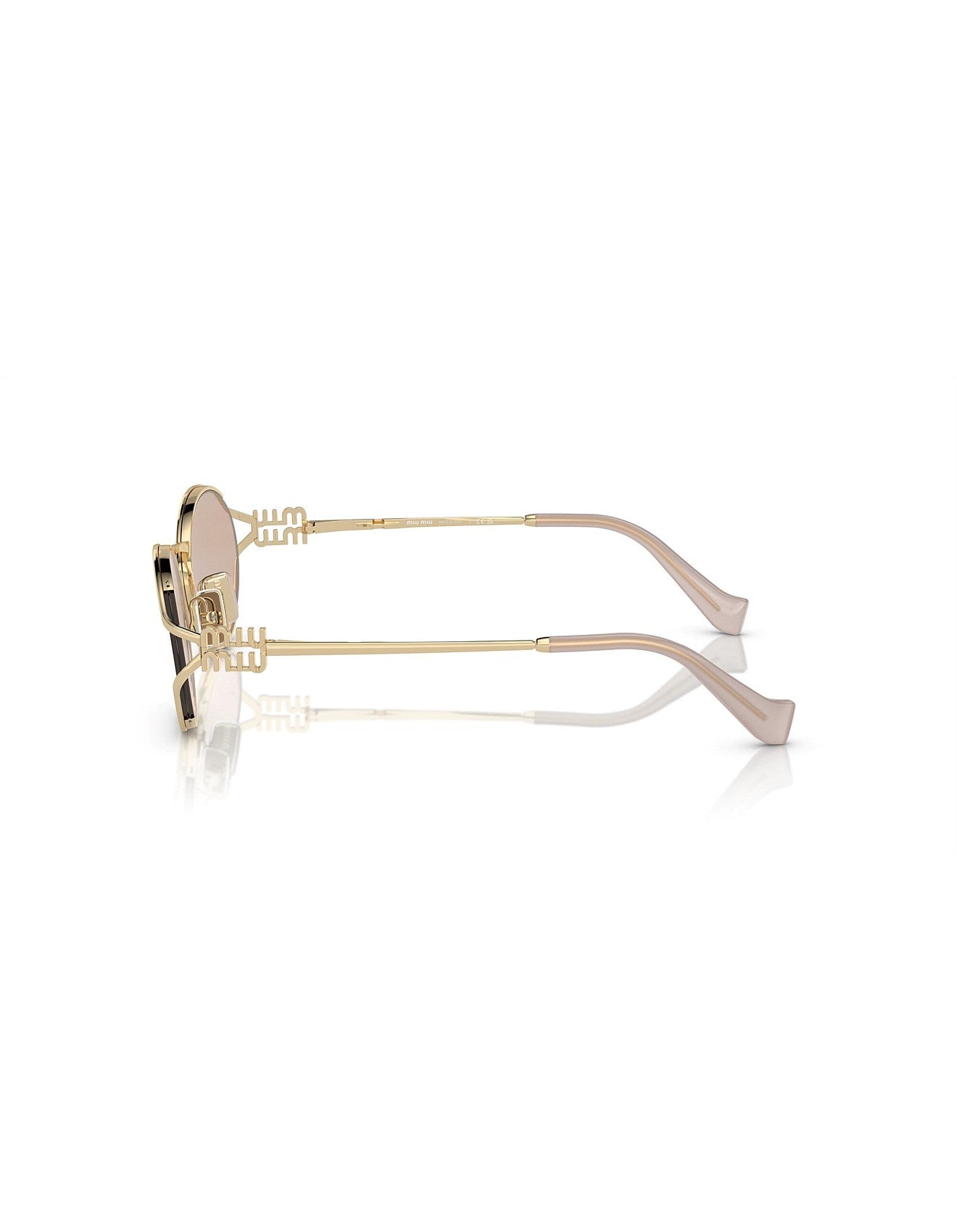 Miu Miu Oval Sunglasses Pink Silver 0MU 52YS