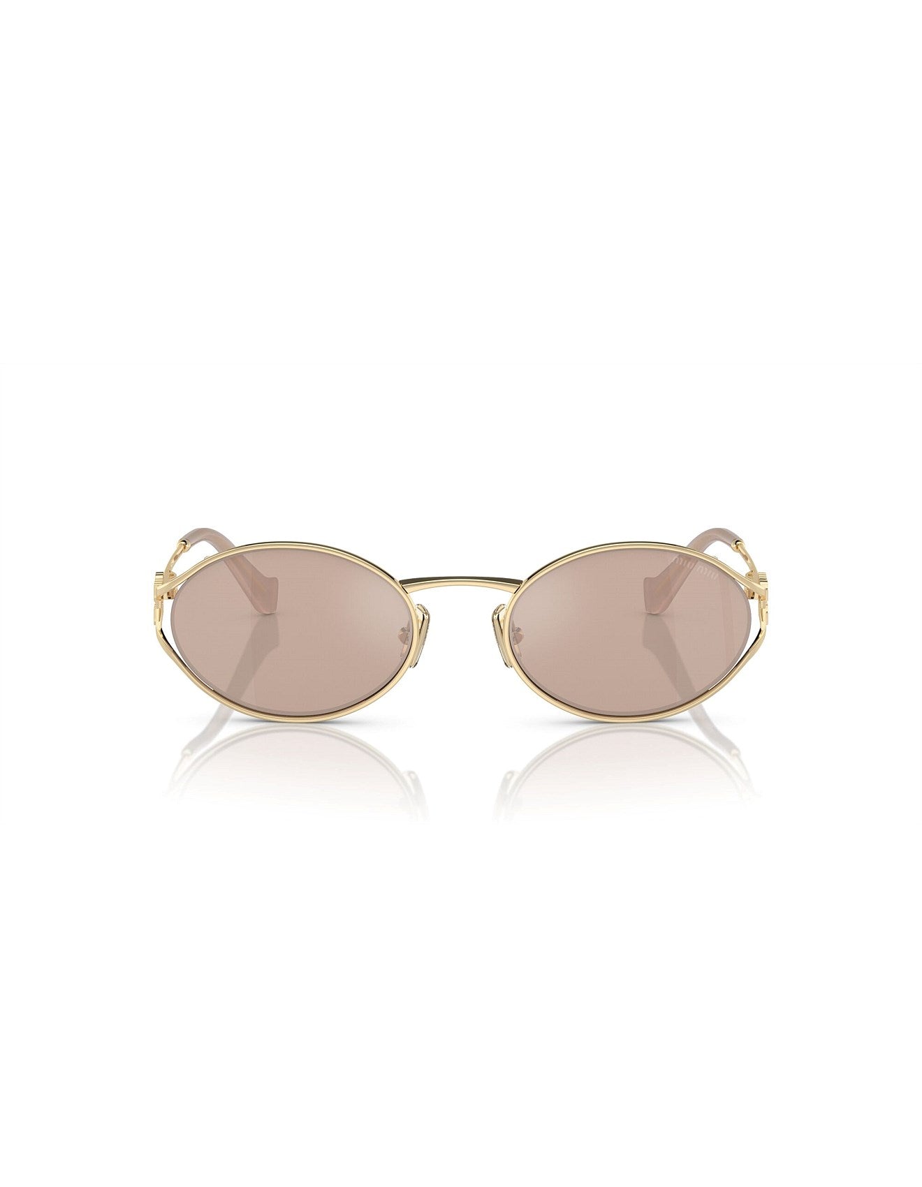 Miu Miu Oval Sunglasses Pink Silver 0MU 52YS