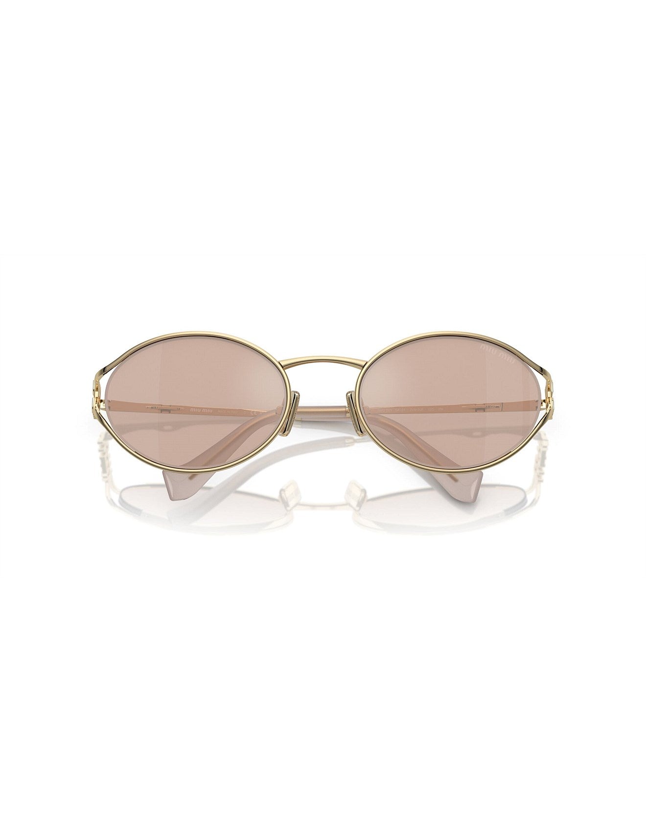 Miu Miu Oval Sunglasses Pink Silver 0MU 52YS