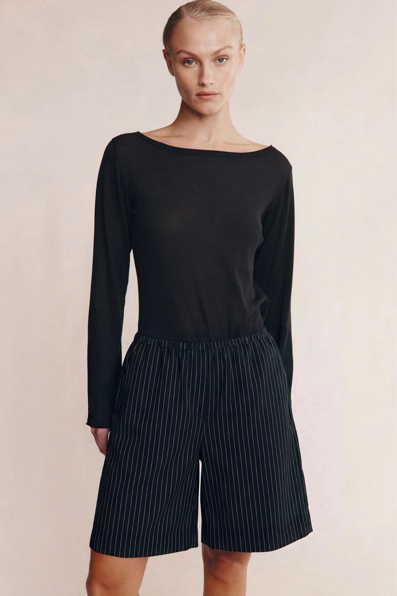 Marle Nara Short Black Pin Stripe
