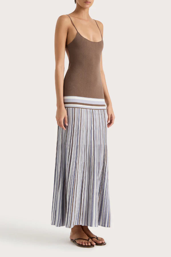 Citara Maxi Dress Pale Blue Stripe