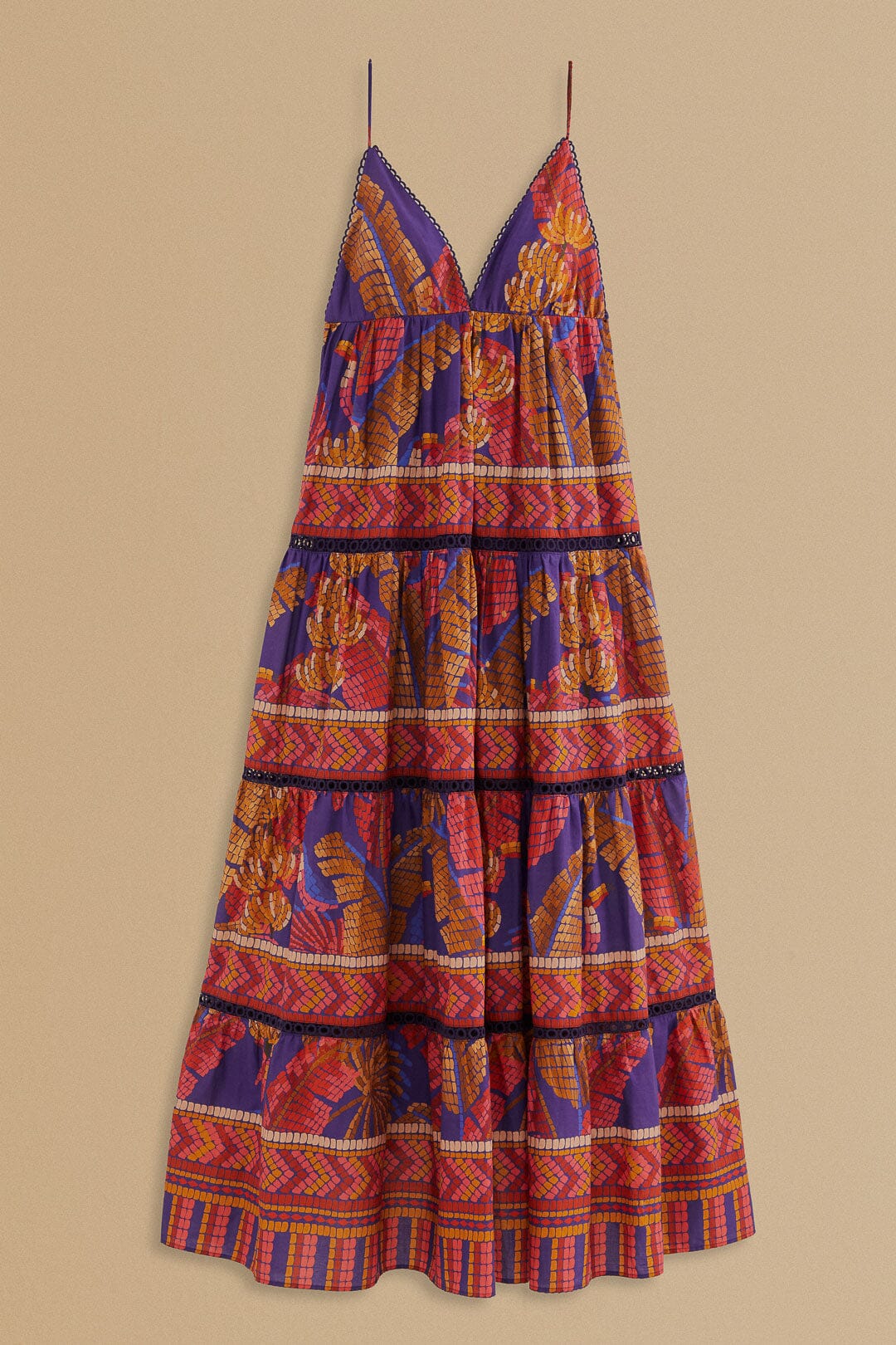 Forest Mosaic Sleeveless Maxi Dress