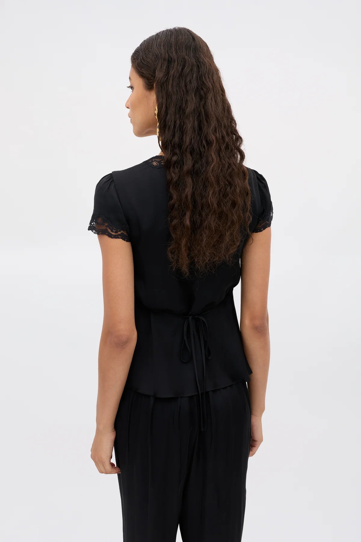 Karia Satin Top Black