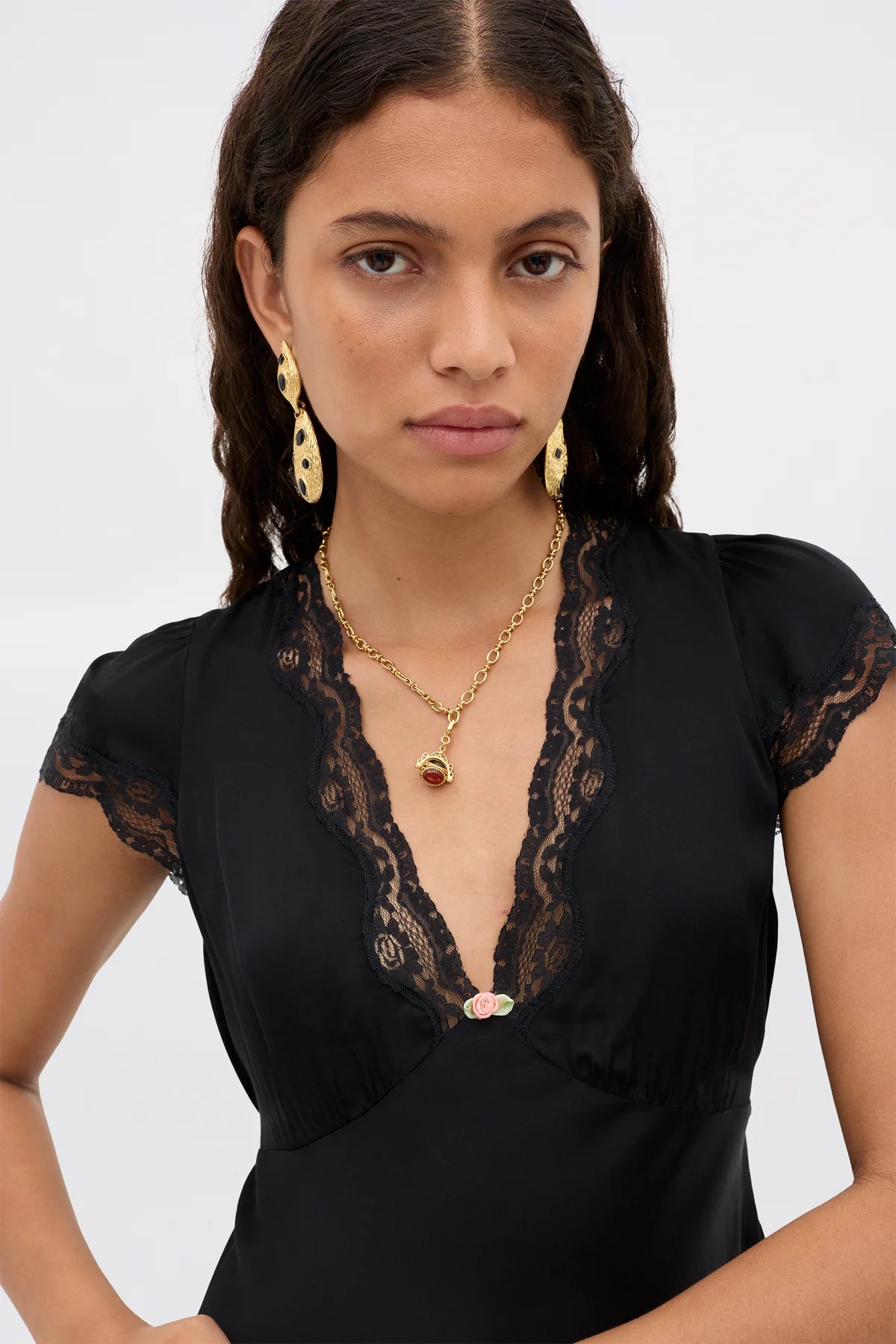 Karia Satin Top Black