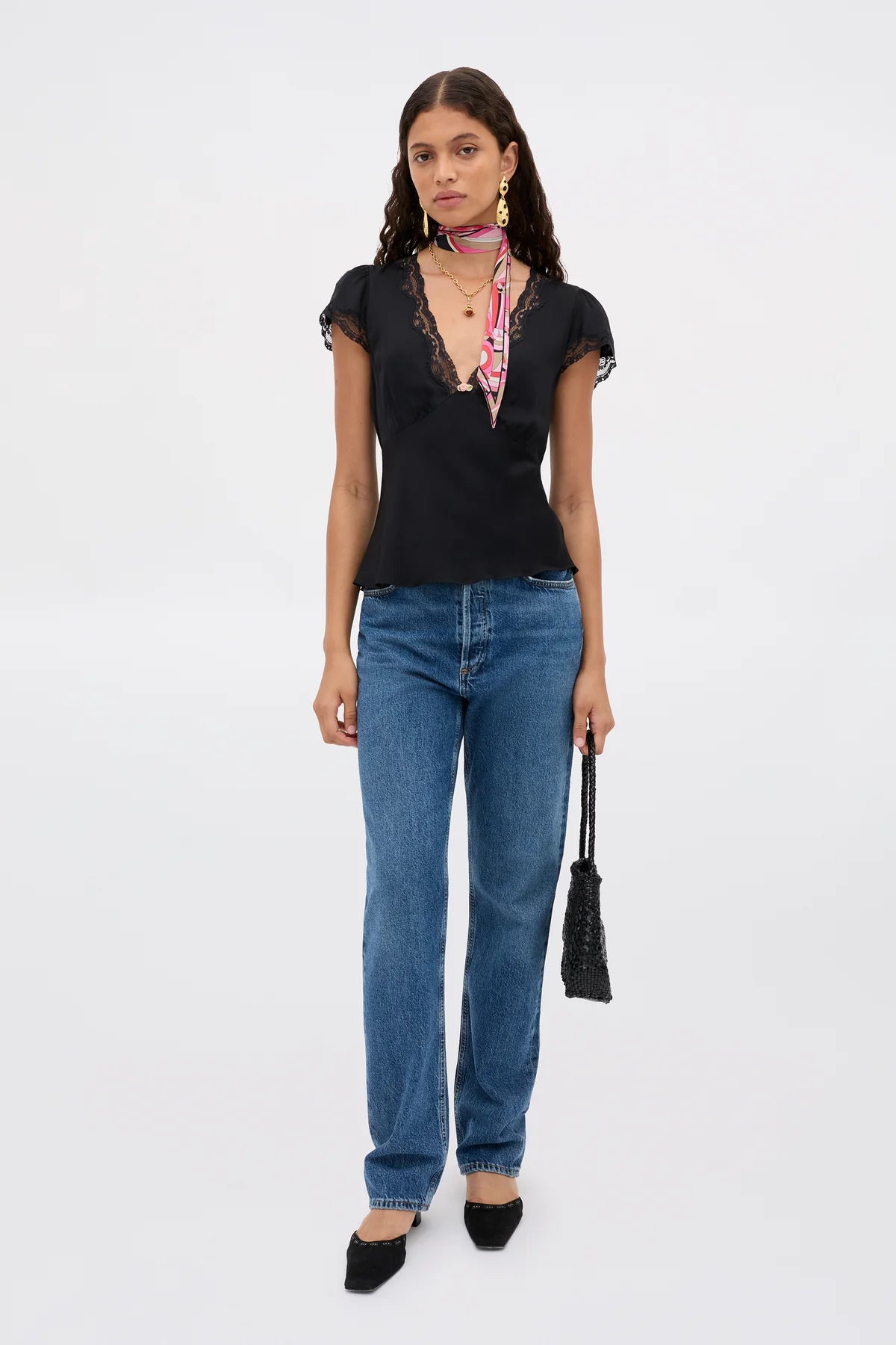 Karia Satin Top Black