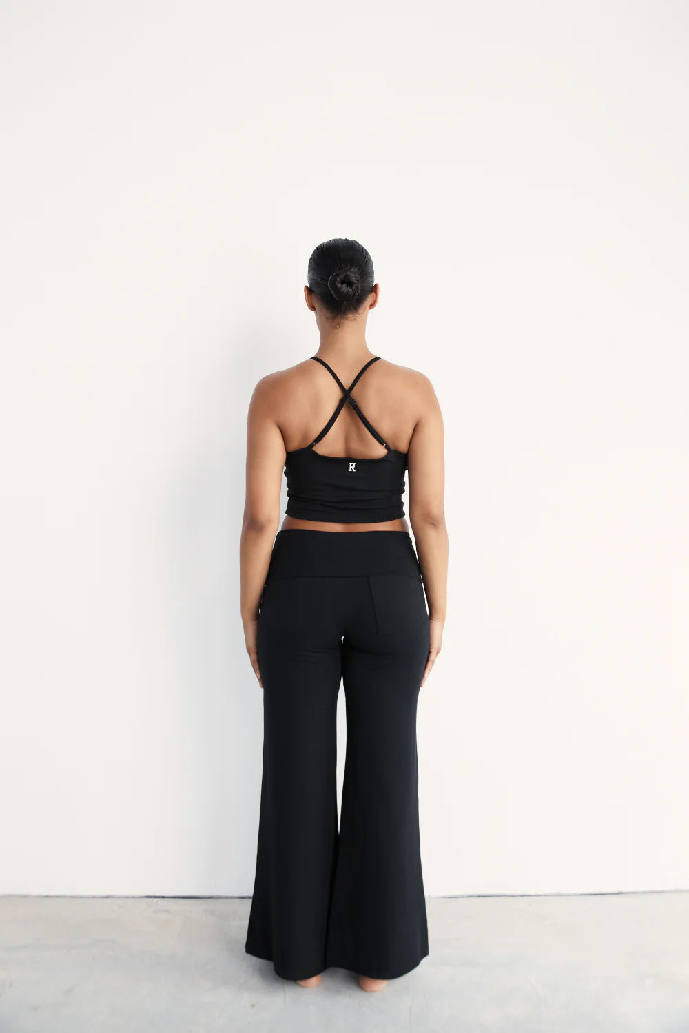 Full Length Yin Flare Black Organic Cotton Bamboo